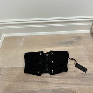 Revolve (Hours) Black Crop Top